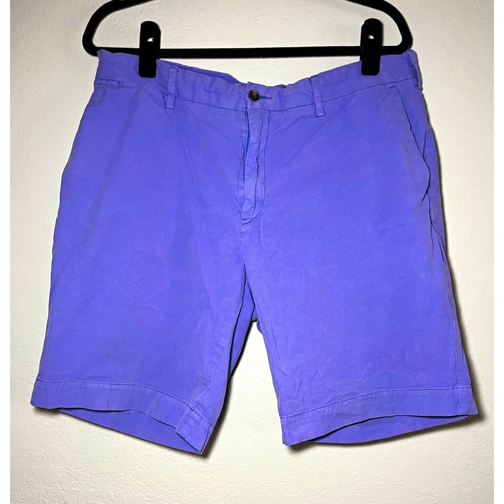 Polo Ralph Lauren Mens 35 Purple Pima Cotton Chino Shorts Classic Fit Flat Front